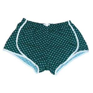 ANN MASHBURN‎ Retro Track Short Multi-Color Floral Green Medium